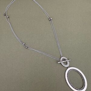 Judith Jack Sterling Silver Double Oval Necklace